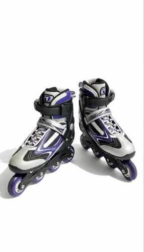 Patins inline Traxart n6 preto, cinza e roxo