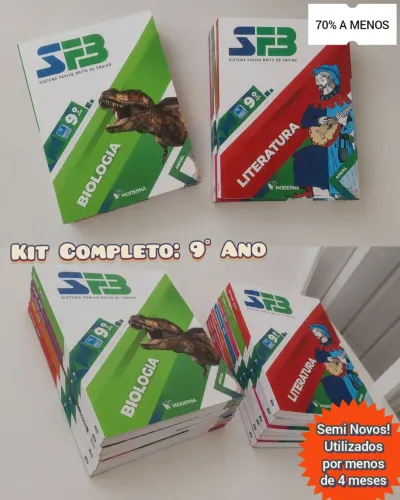 Usados por apenas 4 meses! Kit completo 9° Ano - Farias Brito.