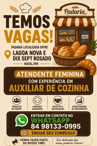 ATENDENTE FEMININA PADARIA 