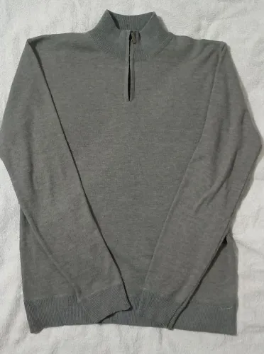Suéter Masculino de Gola Alta com Zíper Tamanho M 