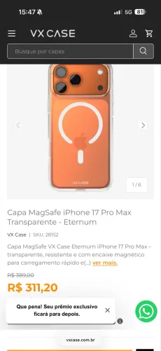 Case VX 17 pro max transparente 