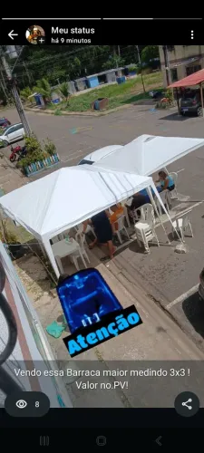 Vendo Barraca Gazebo medindo 3x3 Semi Nova