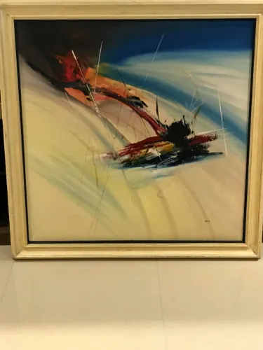 Quadro Abstrato - Arte Moderna com Moldura- 106x106 