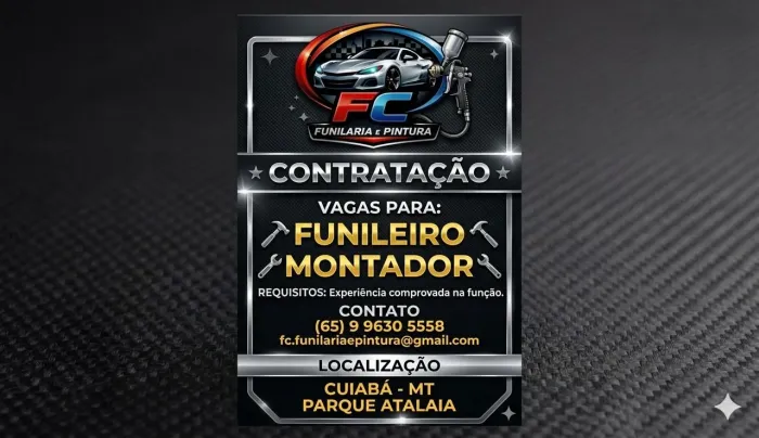 Vaga pra funileiro e montador 