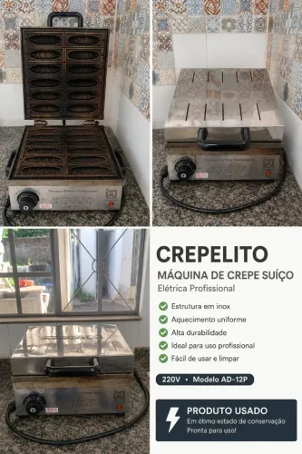 Máquina P/ Crepe Crepeira Buffet 12cv Inox 2000w - Inovamaq