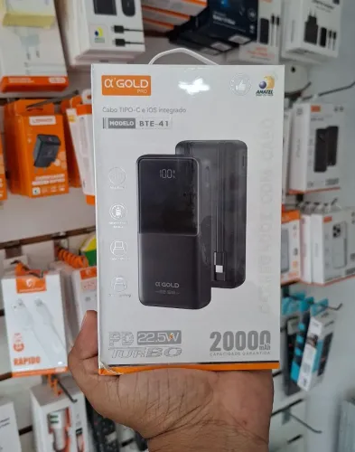 Carregador portátil 20.000 mAh com cabos - entrega em são Luís e região