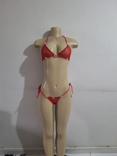 Conjunto lingerie feminino vermelho 