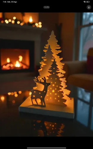 Decoração de Natal com suporte para vela LED