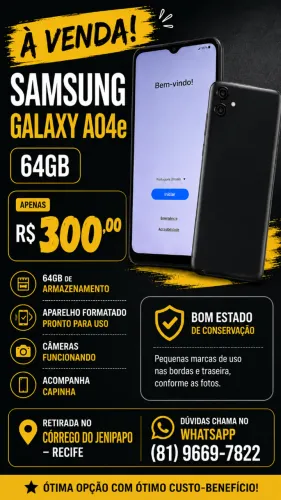 Samsung Galaxy A04e 64GB - Funcionando Perfeitamente