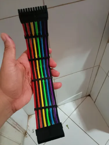 Cabo sleeved de 24 pinos placa mãe
