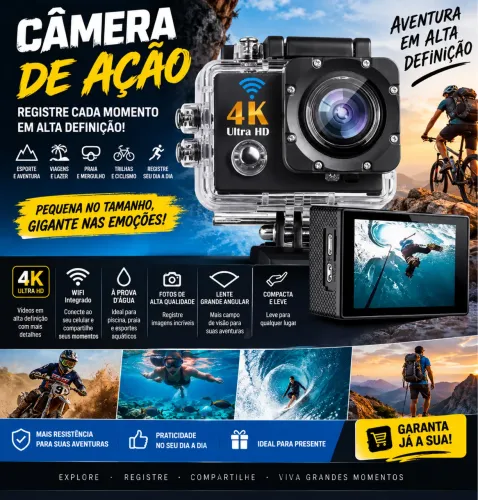 Câmera 4k estilo Go Pro