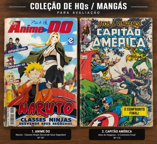 Coleção de HQs e Mangás Antigos - Naruto, Berserk, Gantz, Capitão América e Mais