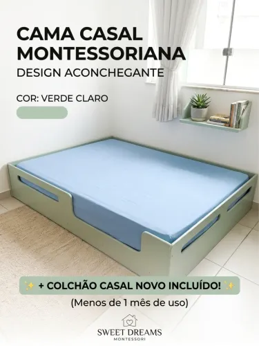 Cama montessoriana casal nova com colchão