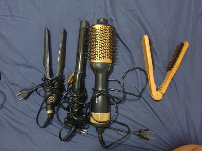 KIT PHILCO: escova secadora, baby liss e prancha. BRINDE: escova prancha