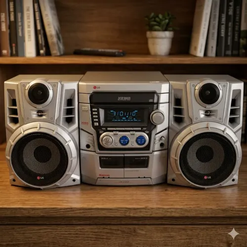 Microsystem Lg Antigo com 2 Caixas de Som Bivolt Toca CD MP3 Radio
