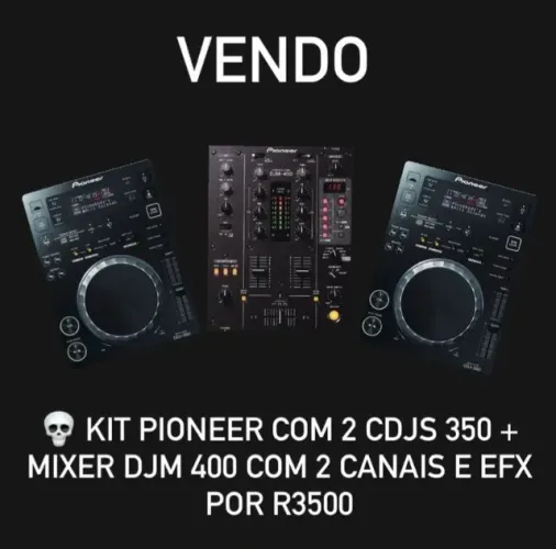 Kit Pionner 2 CDJs 350 + Mixer DJM 400