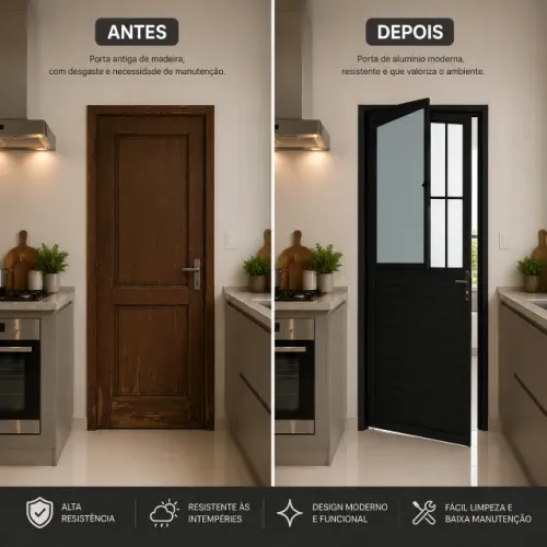 Porta de Alumínio Premium 210x80 Direto da fábrica | Entrega rápida | Melhor custo-benefíc
