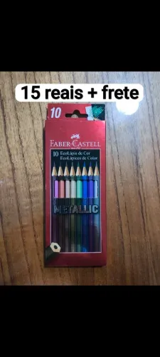 Lápis de cor Faber Castell tons metálicos novo