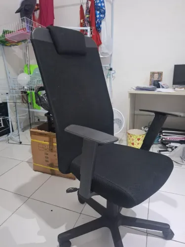 Cadeira de escritório tela encosto alto com apoio de cabeça