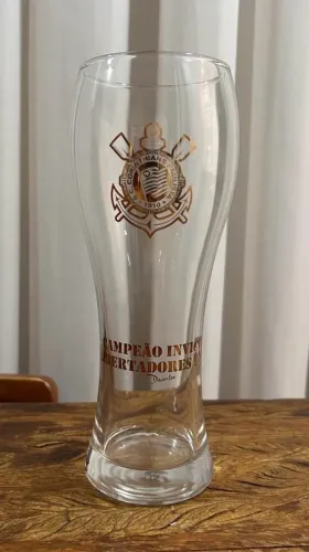 Copo Personalizado Corinthians Logo Ouro P/ Cerveja - 670ml Cor Transparente