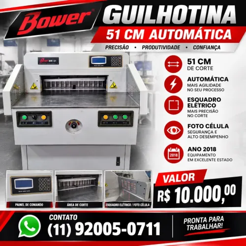 Guilhotina automática digital 51 cm boca completa