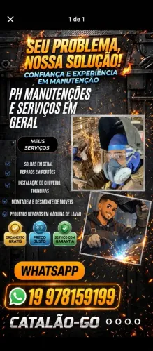 Solda em geral, manutenção de portão,e fabricação!