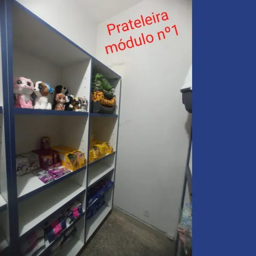 Estante com prateleiras 