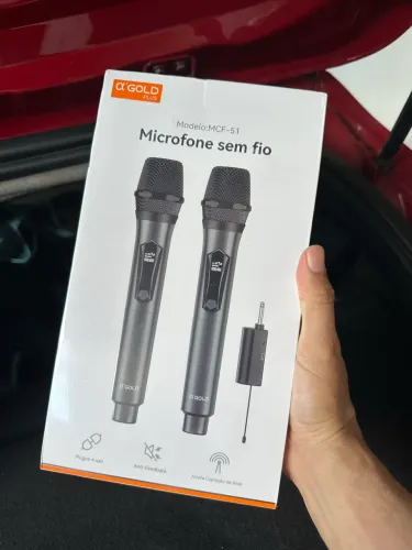 Microfone duplo sem fio