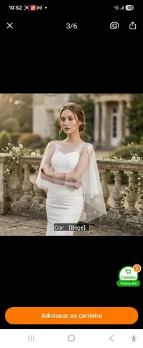 Capa elegante para vestido de noiva