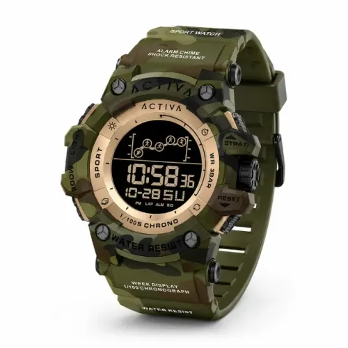 Activa X Invicta Digital Summit Masculino Camuflado, Caixa 50 mm - ACW8082-021