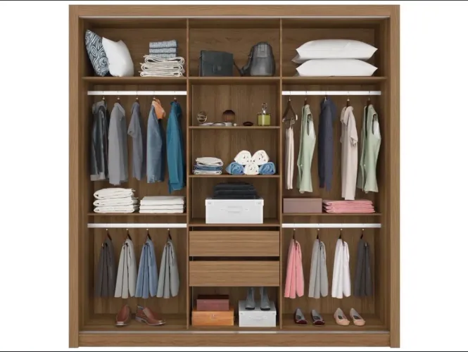 Guarda Roupa Casal com Espelho 3 Portas
