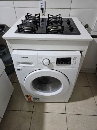 Cooktop 4 bocas Fischer + Móvel Suporte Com Espaço para Máquina de Lavar