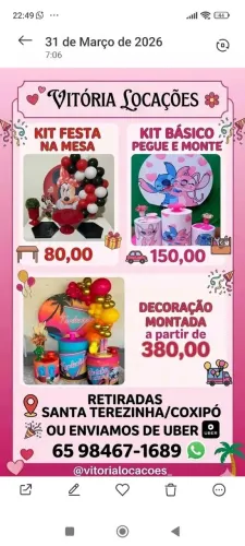 Pegue e monte ,kits festa na mesa e decoração