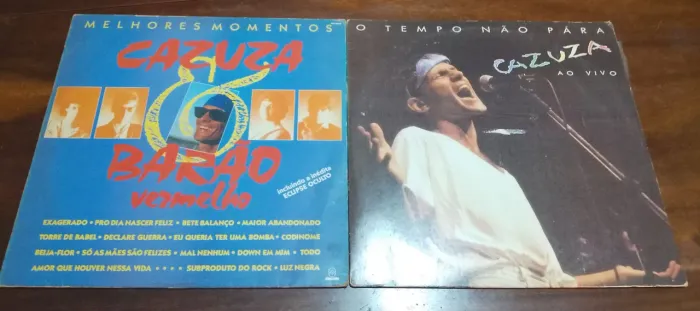 02 LPs Cazuza - Melhores Momentos / O Tempo não para