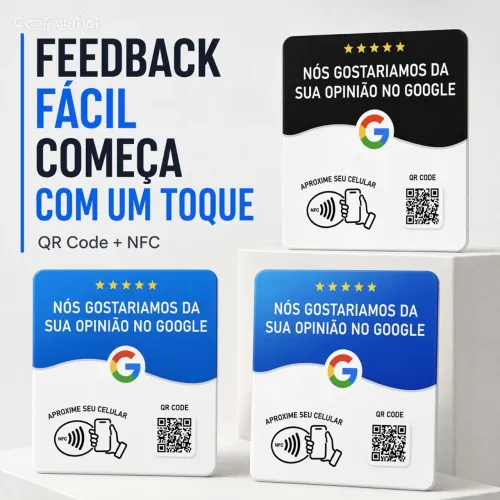 Placa de Mesa NFC - Preta e azul
