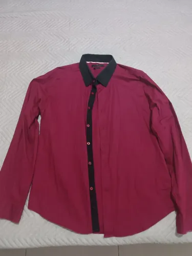 Camisa social vermelha TNG slim fit Tam GG