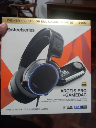 Headset Steelseries Arctis Pro + Gamedac PC PS4 Preto NOVO