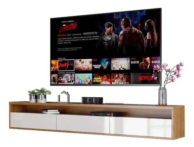 Rack Suspenso Sala Tv Life 1.8m - Off White