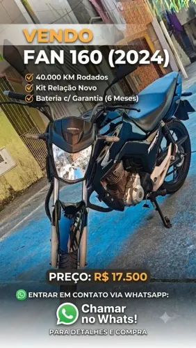 Fan 160 2024 ,Zera com apenas 40 mil rodados 