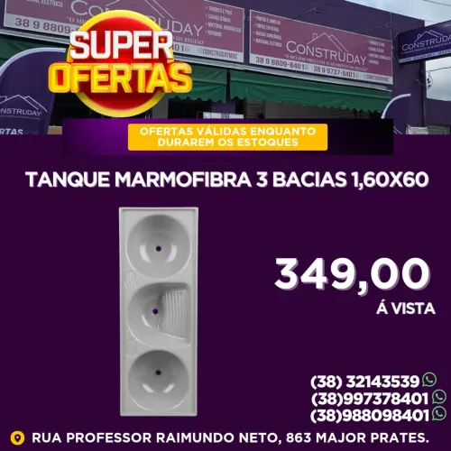 Tanque 3 Bacias de Marmofibra 1,60m