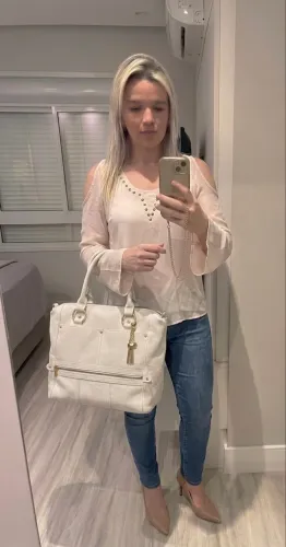 OPORTUNIDADE! Bolsa Datelli Original em Couro Legítimo - Impecável (Cabe Notebook)