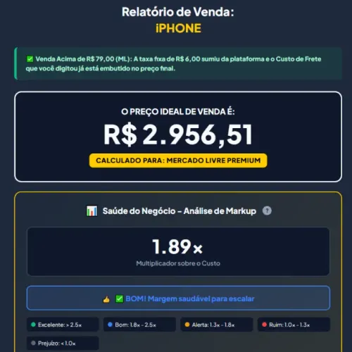 Calculadora de precificação para Marketplaces