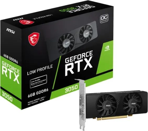 Placa de Vídeo MSI GeForce RTX 3050 LP OC 6GB GDDR6