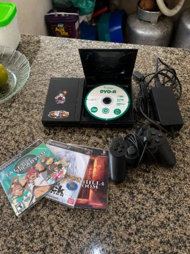 PS2 Slim 7000 Não Dá Vídeo + Controle + Jogos