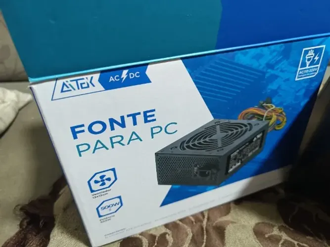 Fonte Aitek 500W para PC - Semi novo usado poucos dias 