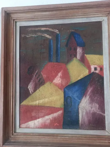 Obra de arte estilo cubista modernista