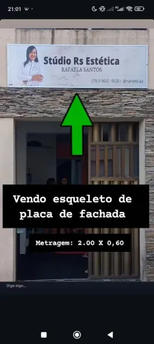 Esqueleto placa de fachada medindo 2,00 X 0,60