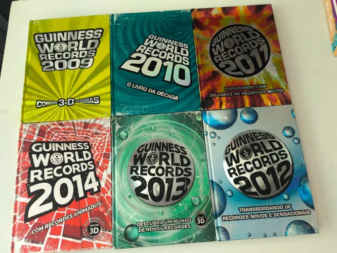 Coleção Livros Guinness World Records (6 Volumes: 2009 a 2014) usados