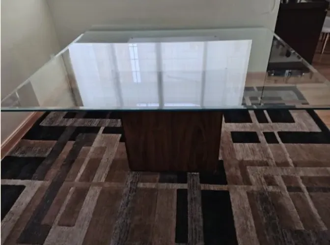 Tampo de Vidro 8 mm bisotado para mesa quadrada. - 140x140 cm 