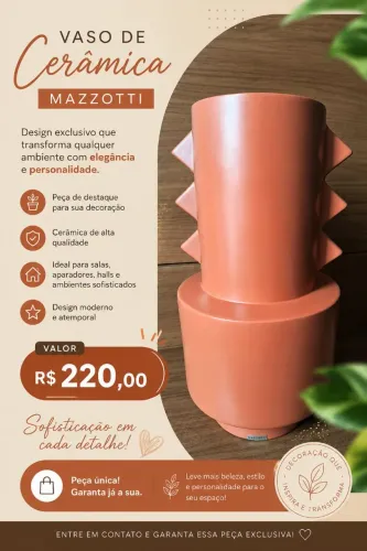 Vaso de cerâmica Terracota Mazzotti